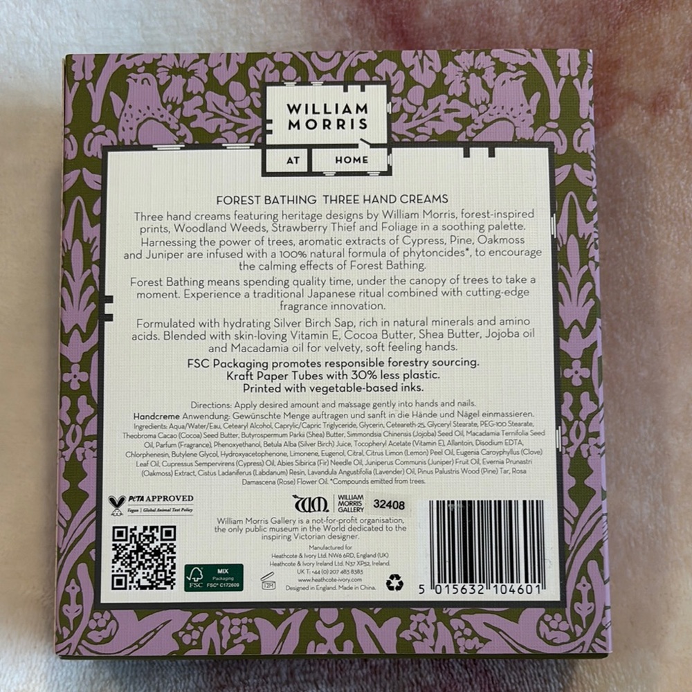 William Morris At Home Forest Bathing Hand Cream Set of 3 NWT 3x 1.0 oz - Picture 10 of 16